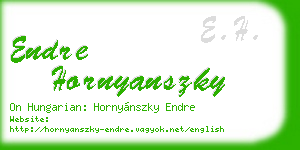 endre hornyanszky business card