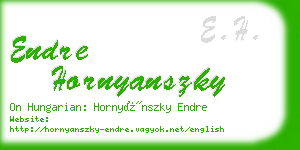 endre hornyanszky business card